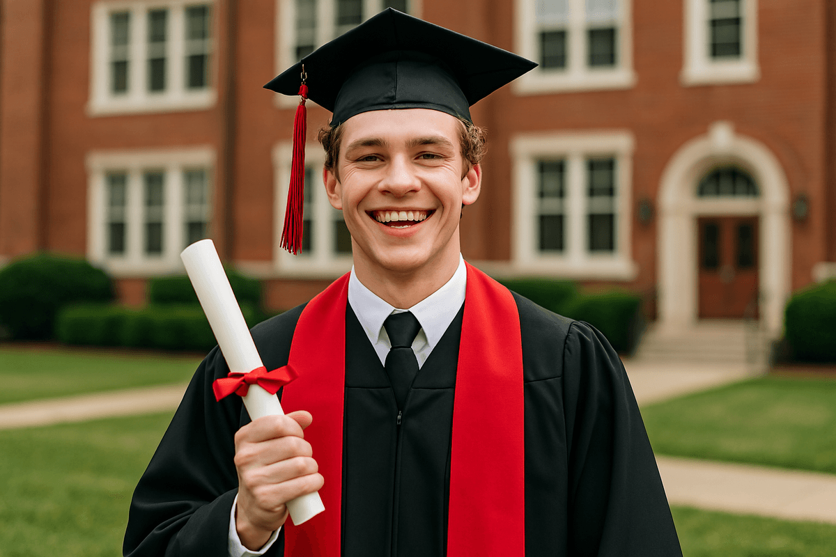 Graduate with diploma